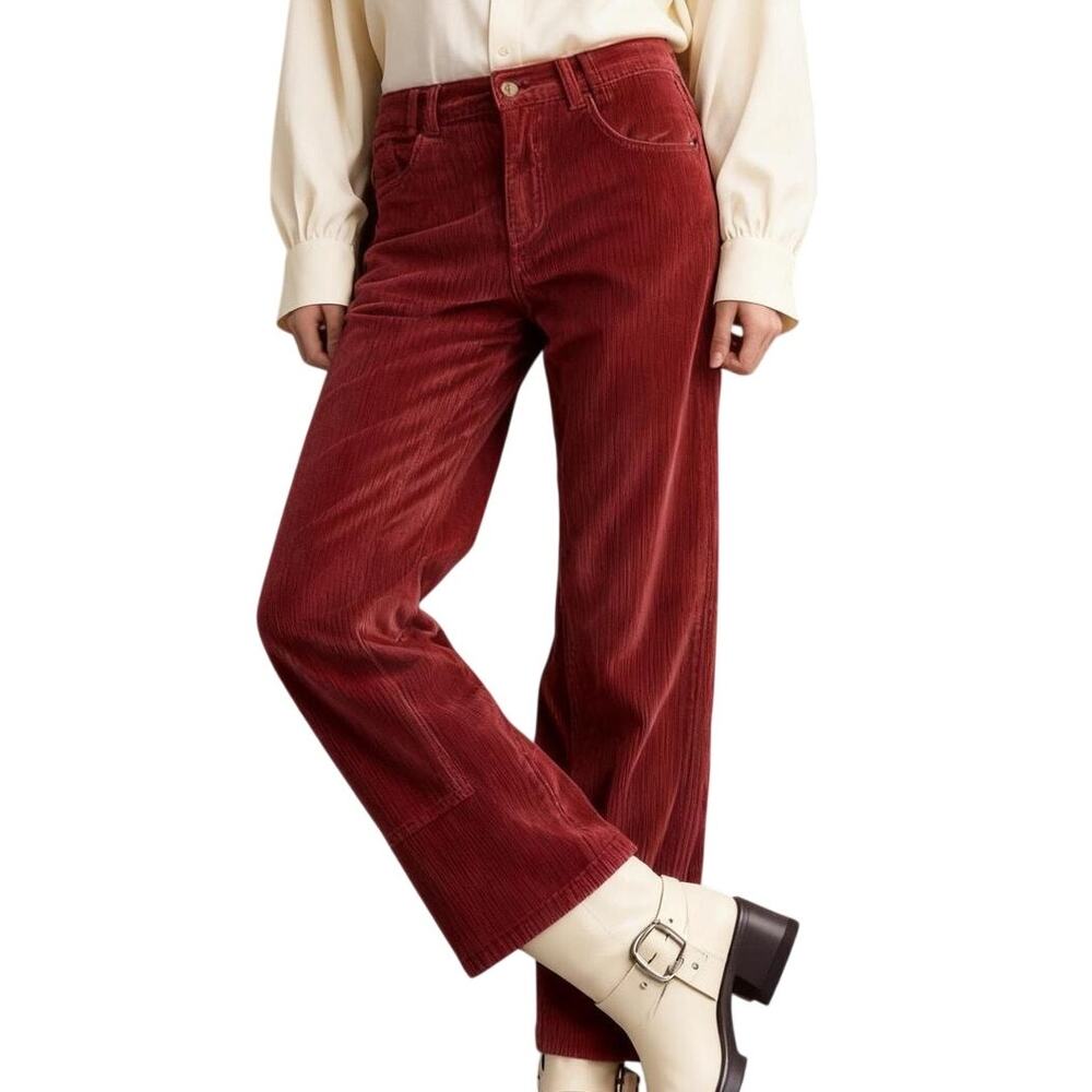 We the Free People Rust Red Risk Taker Corduroy Straight Leg Boho Retro Pants